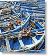 Essaouira Blue Fishing Boats Metal Print