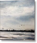Evil Geese - Windy Fall Day Metal Print