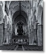 Exeter Cathedral Monochrome Metal Print