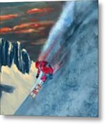 Extreme Ski Painting Metal Print