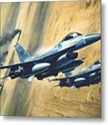 'f16 Desert Storm' Metal Print