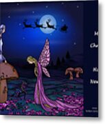 Fairy Christmas Card Metal Print