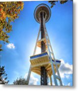 Fall Day At The Space Needle Metal Print