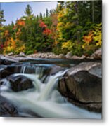 Fall Foliage Along Swift River In White Mountains New Hampshire Metal Print
