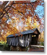 Pisgah Covered Bridge, North Carolina, Uwharries In The Fall, Photograph, Print Metal Print