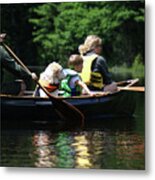 Family Canoeing Fun Metal Print