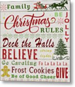 Family Christmas Rules-a Metal Print