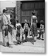 Family With Home Improvement Tools Metal Print