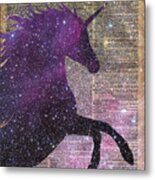 Fantasy Unicorn In The Space Metal Print
