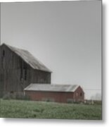 0011 - Farm In The Fog Ii Metal Print