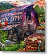 Farm Life Along The Country Back Roads In Colorful Hdr Metal Print