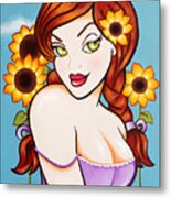 Farmgirl Pinup Metal Print