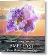 February Birthstone Amethyst Metal Print