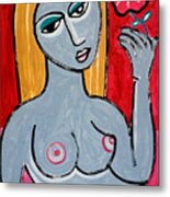 Female Nude Poppy Girl By Robert Erod Metal Print
