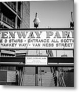 Fenway Park Sign Black And White Photo Metal Print
