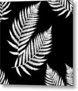 Fern Pattern Black And White Metal Print