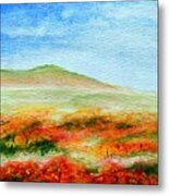 Field Of Poppies Metal Print