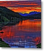 Fiery Lake Metal Print