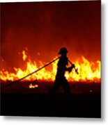 Fighting The Fire Metal Print