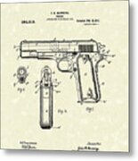 Firearm 1911 Patent Art Metal Print