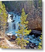 Firehole Canyon Falls In Yellowstone National Park, Wyoming Metal Print