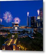 Fireworks Over Parliament Metal Print