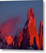 First Light On Cerro Torre - Patagonia Metal Print