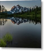 First Light On Picture Lake Metal Print