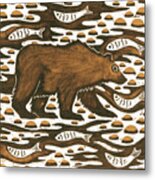 Fishing Bear Metal Print