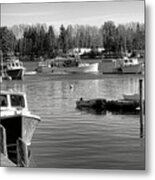 Fishing Boats In Friendship Harbor In Winter Metal Print