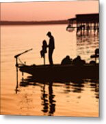 Fishing With Daddy Metal Print