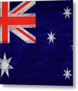 Flag Of Australia Grunge Metal Print