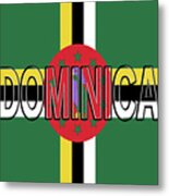 Flag Of Dominica Word Metal Print