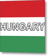 Flag Of Hungary Word Metal Print