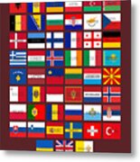 Flags Of Europe Words 2 Metal Print