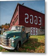 Flamig Poultry Barn, Autumn 2015 - Classic Pickup At Farm Metal Print