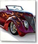 Flamin' Red Roadster Metal Print