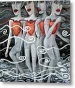 Floating Hearts Eleven Metal Print