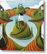 Floating Hill - Surreal Country Landscape Metal Print