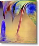 Floating Feathers Metal Print
