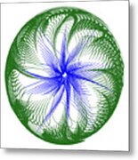 Floral Web - Green Blue By Kaye Menner Metal Print