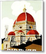 Florence, Italy, Vintage Travel Poster Metal Print