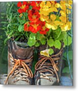 Flower Boots Metal Print
