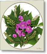 Flower Bouquet And Leaf Series Button Metal Print