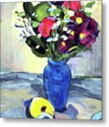 Flowers With Apple 1998 Metal Print