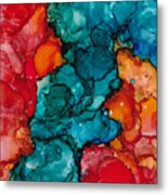 Fluid Depths Alcohol Ink Abstract Metal Print