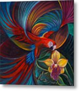 Flying Macaw Metal Print