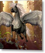 Flying Pegasus Metal Print