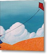 Flying With Becky - Whimsical Landscape Metal Print