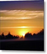 Foggy Morning Sunrise Metal Print